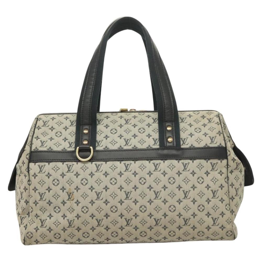 LOUIS VUITTON Monogram Mini Josephine GM Hand Bag Blue M92211 LV Auth BA3402 - Picture 13 of 16